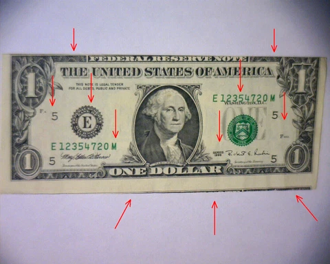 1995 $1 FEDERAL RESERVE OFF-SET PRINT, SECOND NOTE SHOWN ~RARE~ 🌟NOT MIS-CUT🌟 Cover
