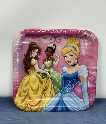 DISNEY PRINCESA FIESTA DE ENSUEÑO 8 PLATOS DE PAPEL DE ALMUERZO---9" X 9"---- FIESTA Foto 1 de 4