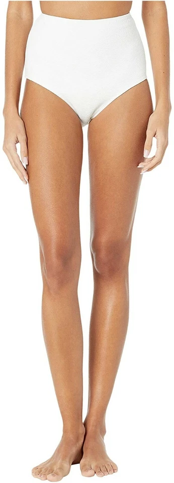 Mikoh Women's White Textured Namarai Bottom Bikini Swim Swimwear Size L