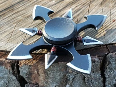 Black Silver Fidget Spinner Toy Boys Girls Adults Kids ADHD Focus Stress Metal  - Image 1 of 4