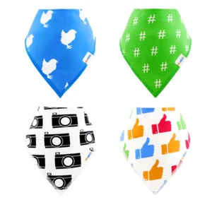 BeAble Kids Baby Bandana Drool Bibs 4-Pack Set For Drooling & Teething Babies - Picture 1 of 6