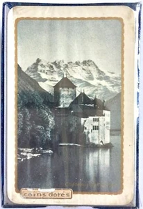 VINTAGE COINS DORES BRIDGE PLAYING CARDS CHATEAU DE CHILON SWITZERLAND ~ NEW - Picture 1 of 3