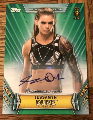  Jessamyn Duke 2019 WWE Womens Division Green Auto Autograph Signed Card 121/150 - Image 1 of 2