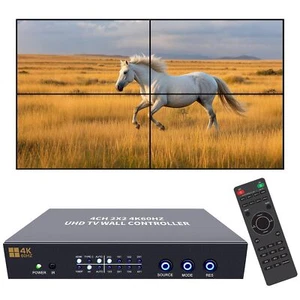 UHD 4K Video Wall Controller 2x2 1x4 1x3 Max 4K60 HDMI DP Inputs for 4 TV Splice - Picture 1 of 9