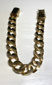 14ct Gold Bracelet Cuban Link Men's HEAVY 60g - Picture 1 of 8