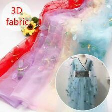 3D Lace Embroidery Mesh Fabric Floral Animal Wedding Prom Dress Voile Tulle