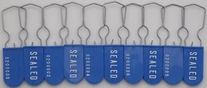 Electric Meter Security Seal Wire Padlock Blue Pack of 10 - Picture 1 of 5