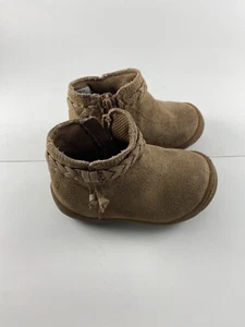 Stride Rite size 4 Suede boots girls Maddie Zip-up - Picture 1 of 5