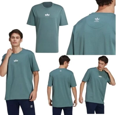 Adidas Men's Adicolor 3D Trefoil Graphic Tee T-Shirt Hazy Emerald - Sizes M & L - Image 1 of 4