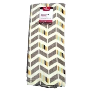 Better Homes & Gardens Herringbone Print Kitchen Towel XL Brown Cream NWT - Picture 1 of 3