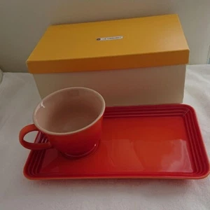 Le Creuset Mug Cup Tray Set Unused Cute !! - Picture 1 of 12