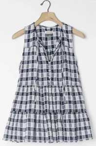 Anthropologie Pilcro Tiered Navy and white Blouse Sz Small, New with Tags - Picture 1 of 5