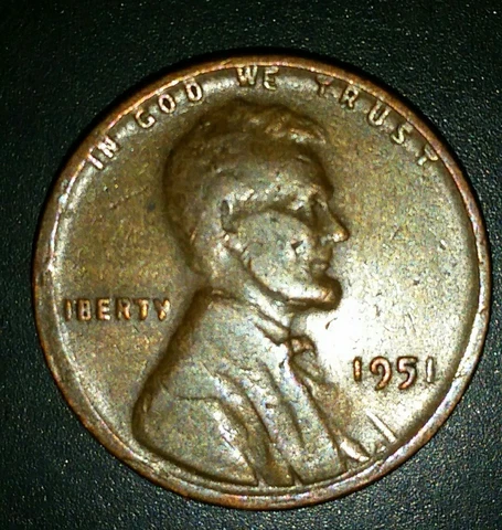1951 Lincoln Wheat Cent/ Missing "L" in Liberty & Error on Reverse! RARE! Cover