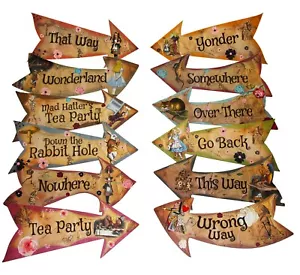 Alice in Wonderland Arrow Signs – Party Supplies for Mad Hatter Tea Party Decor - Picture 1 of 7