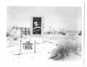 Vintage Photo White Zombie Movie Poster & Local Churches Hobbs New Mexico 1930's - Picture 1 of 3
