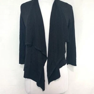 INC INTERNATIONAL CONCEPTS schwarz metallic offen Wasserfall Cardigan Pullover Gr. 0X - Bild 1 von 5