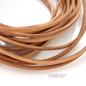 Round Genuine Leather Cord for DIY Jewelry Necklace / Bracelet Making String - Picture 1 of 29