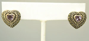 NEU STERLINGSILBER AMETHYST MARKASIT HERZ DURCHBOHRT OHRSTECKER 1/2" MAL 1/2" - Bild 1 von 1