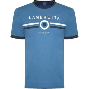 Lambretta Mens Target Ringer Crew Neck Short Sleeve Retro T-Shirt Tee Top - Picture 1 of 11