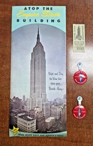 Vintage Empire State Building New York City NYC memorabilia Brochure ticket pins - Picture 1 of 5