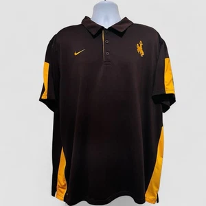Wyoming Cowboys Nike Dri-Fit Polo Mens 3XL Brown Logo College Football - Picture 1 of 9