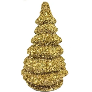 Ino Schaller Medium Gold Tree German Christmas Paper Mache Candy Container New - Picture 1 of 2