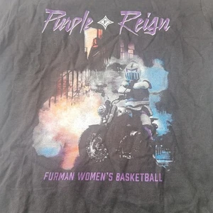 Furman Paladins Women's Basketball T Shirt Sz S Prince Purple Rain Parody Reign  - Picture 1 of 16