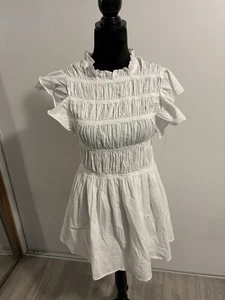 White Cottagecore Dress Juniors Medium Wishing Waves Family Photos Fall Country - Picture 1 of 7