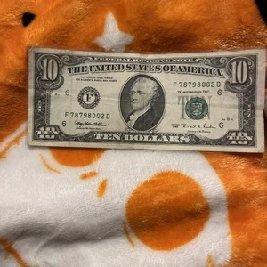 Older 1995 $10 Dollar Bill F 78798002 D - Picture 1 of 2