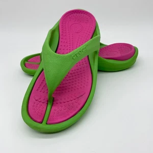 Sandali infradito unisex Crocs Athens uomo 6 donna 8 verde e rosa 1099 - Foto 1 di 11