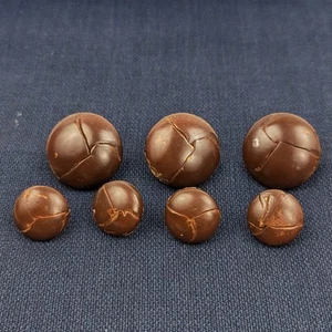Lot of 7 Vintage Leather Jacket Coat Replacement Buttons Pendleton - Picture 1 of 2