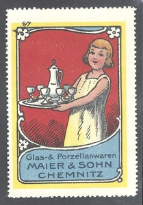 Germany poster stamp cinderella reklamemarken glass porcelain coffee set - Picture 1 of 2