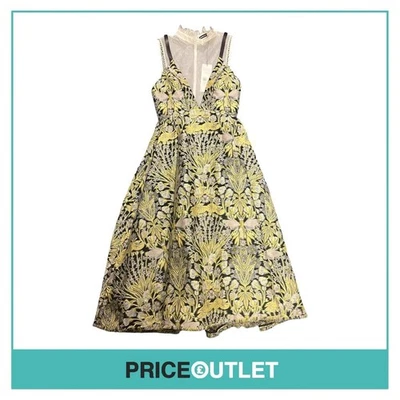 Erdem - Black and Yellow Floral Dress with Mesh Lining - Size 10 - BRAND NEW WIT - Image 1 of 4