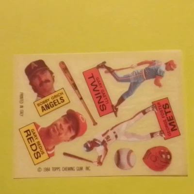 Tatuajes Topps "Rub Down" 1984 - Geo. FOSTER -GARY GAETTI - BOBBY GRICH - GARY REDUS Foto 1 de 4