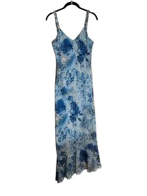 Vestido midi vintage AGB floral asimétrico con volantes dobladillo Y2K Fairy WhimsiGoth talla 10 Foto 1 de 4