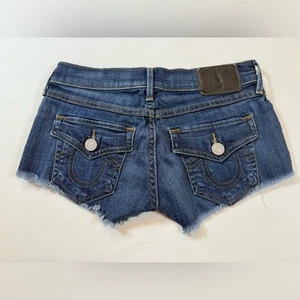 True Religion Joey Pantalones Cortos Denim Corte Azul Talla 24 Mujer’s (bin AA) - Imagen 1 de 8