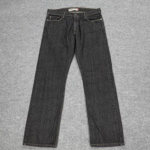 Levis 514 Jeans Mens 36x32 Slim Fit Straight Leg Black Denim Red Tab Logo Mexico - Picture 1 of 21