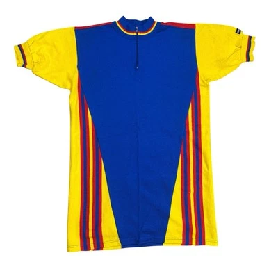 Camisa De Colección Italiana Ciclismo Mezcla Lana Cuarto Cremallera Italia Giordana Sport Talla V Foto 1 de 4