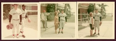 Red Sox Original Spring Training Snapshot Photo Lot, George Scott, Gibson Fisher - Image 1 of 2
