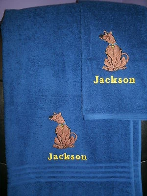 Juego de toallas de baño y mano Scooby Doo personalizadas de 2 piezas cualquier color a tu elección  Foto 1 de 4