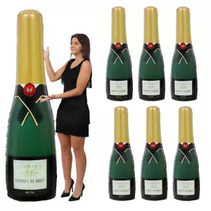 GIANT INFLATABLE CHAMPAGNE BOTTLE BLOW UP PARTY PARTY WEDDING CELEBRATION LOT - Picture 1 of 10