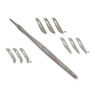 10er Set, Wachsschnitzerei Nummer 5 Skalpellgriff mit 9 gemischten Klingen aus Kohlenstoffstahl - Bild 1 von 1