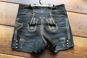 Gute bestickte kurze bayrische echte Hirschlederhose - D40, auch H46 mögl. - Bild 1 von 11