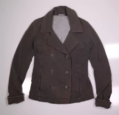 James Perse Damas Doble Pecho Algodón Guisante Abrigo Suéter Chaqueta Gris 3/L Foto 1 de 4