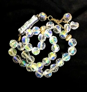 Vintage Rosary 33 Prayer Misbaha Islamic Prayer Crystal beads 83g Handmade 31cm - Picture 1 of 12