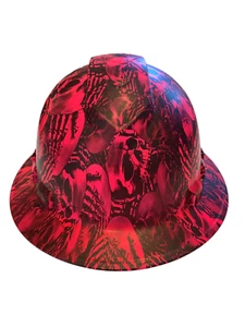 Hard Hat Ridgeline Full Brim Custom HydroDipped Hot Pink No Evil Skelletons - Picture 1 of 3