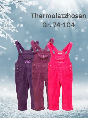 Kinder Thermohose,Flecce,Latzhose,Winterhose,Cordhose,3Farben,74,80,86,92,98,104 - Bild 1 von 4