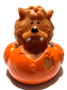 FREE SHIPPING - HALLOWEEN WEREWOLF WOLFMAN CRUISING RUBBER DUCK COLLECTIBLE 2" - Picture 1 of 2