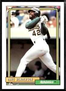 1992 Topps #335 Dave Henderson Oakland Athletics - Picture 1 of 2