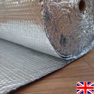 10M-50M Double Aluminium Bubble Roll Foil Insulation Shed Floor Wall Roof UK - Image 1 of 4